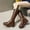 03 Brown, variant on Babysbule Women's Boots Fashion Women's Middle Heel Belt Buckle Round Suede Solid Color High Winter