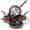 Burgandy, variant on Moss & Stone 6 Piece Black Nonstick Cookware Set, Pots And Pans Set Non stick With Glass Lid, Induction Cookware, Stay Cool Handle, PTFE/PFOA, Kitchen Cookware 6-Piece with Frying Pans Set & Saucepan