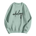 thumbnail image 4 of JIAYUE Women's Sweatshirt Autumn Winter Letter Print Crewneck Pullover Long Sleeve Hoodless Sweatshirts Casual Soft Comfortable And Outdoor Play Wear, 4 of 4