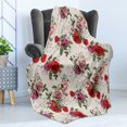 thumbnail image 4 of English Garden Soft Flannel Fleece Throw Blanket, Floral Repeating Pattern of Romantic Roses Spring Love Themed, Cozy Plush for Indoor and Outdoor Use, 70" x 90", Champagne Multicolor, by Ambesonne, 4 of 5