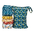thumbnail image 6 of Simple Being Reusable Cloth Diapers,6 Pack Pocket Adjustable Size,Waterproof Cover,6 Inserts,Wet Bag, Double Gusset (Boy Animals), 6 of 6