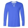 thumbnail image 4 of Long Sleeve Shirts Men Casual Gym Workout Fitness T-Shirt Big and Tall Men Loose Basic Solid Crewneck Tops Tees, 4 of 5