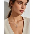 thumbnail image 2 of U7 Cross Necklace for Women Teens Silver Tone Cross Pendant Necklace Dainty Christian Faith Jewelry Religious Gift for Baptism Birthday Christmas Easter,Size L, 2 of 7
