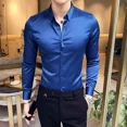 thumbnail image 2 of Camisas y blusas para hombre musculosas formales lisas para hombre ropa blanca para negocios regular genial original nueva en estilo coreano s xxl, 2 of 5