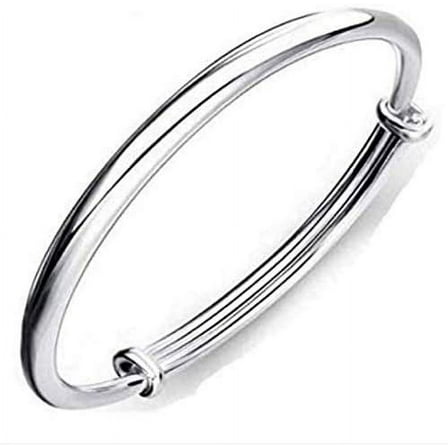 Nvzi Simple Style 925 Sterling Silver Bangle Women  Bracelets Bangles