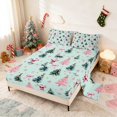 thumbnail image 2 of Manfei Holiday Queen Sheets Father Christmas Queen Sheet Sets, Black Gold 4 Pieces (1 Flat Sheet, 1 Fitted Sheet and 2 Pillowcases), 2 of 6