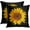 Multi 20, variant on Set of 2 Throw Pillow Covers Sunflower Yellow Black Sun Flowers Decor Pillowcases Polyester 16 X 16 Inch Square Hidden Zipper Home Cushion Decorative Pillowcase