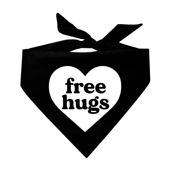 Free Hugs Heart Triangle Dog Bandana (Assorted Colors)