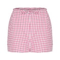 thumbnail image 6 of Ohufall Women's Pajama Shorts Cute Plaid Printed Elastic High Waist Drawstring Sleepwear Summer Loose Comfy Home Lounge Pj Bottoms for Women, 6 of 7