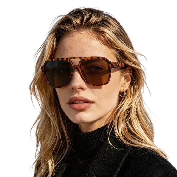 HEVRJEWJD Retro 70s Square Oversized Sunglasses for Women Lightweight Optical Eyewear with All-Day Comfort and High Definition for Clear Orange One Size