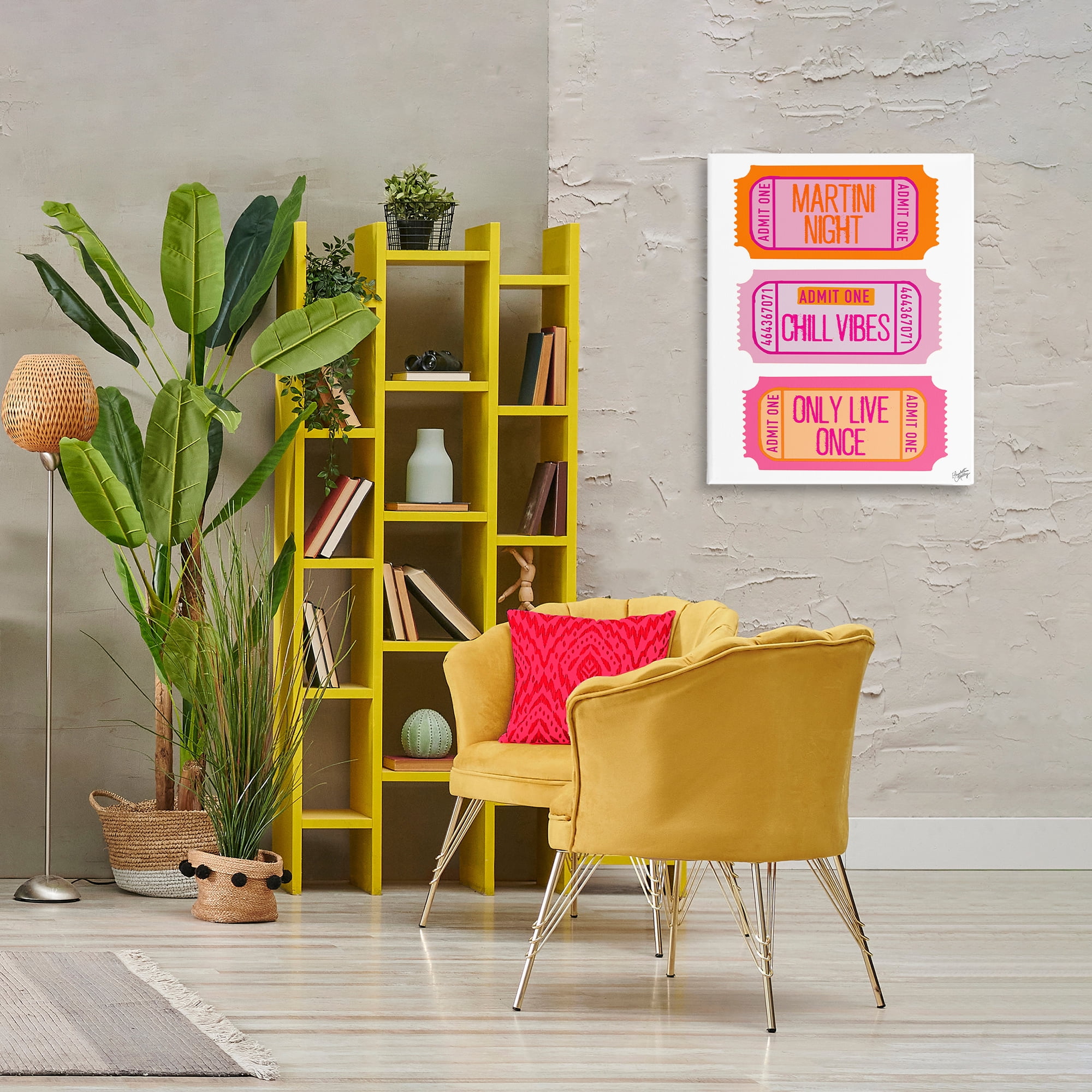 Stupell Industries Fun Party Phrase Tickets Text & Numbers Painting Wrapped Canvas Art Print Wall Art, 24 x 30