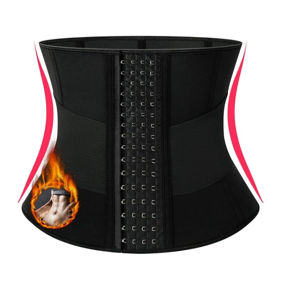 QRIC Neoprene Sauna Waist Trainer Corset Sweat Belt for Women Weight Loss Compression Trimmer Workout Fitness Shapewear