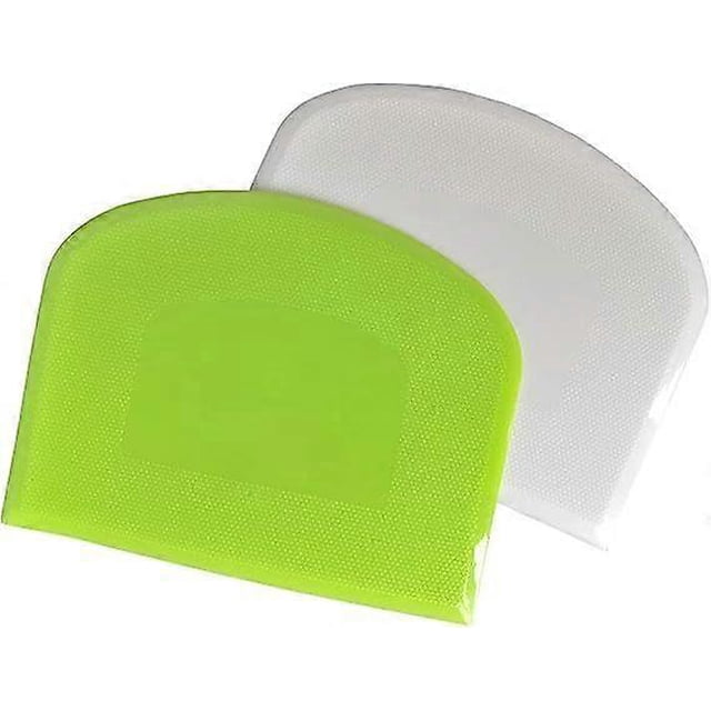 Bowl Spatula & Bench Scraper,Flexible Plastic Multipurpose Kitchen Pastry Cutter Tool,Food Scrappers for Bread Dough Baking Cake Fondant Icing,Set of