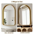 thumbnail image 2 of Gleamira 26"x38" Arch-Top Bathroom Mirror Deep Metal Frame Wall-Mounted Mirror , Gold, 2 of 5