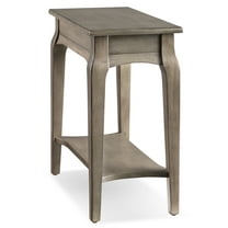 Leick Home Solid Wood Stratus 12 in. Narrow Side End Table with Shelf, Smoke Gray