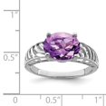 thumbnail image 2 of Sterling Silver Rhodium-plated Oval Amethyst Ring - Size 7, 2 of 2