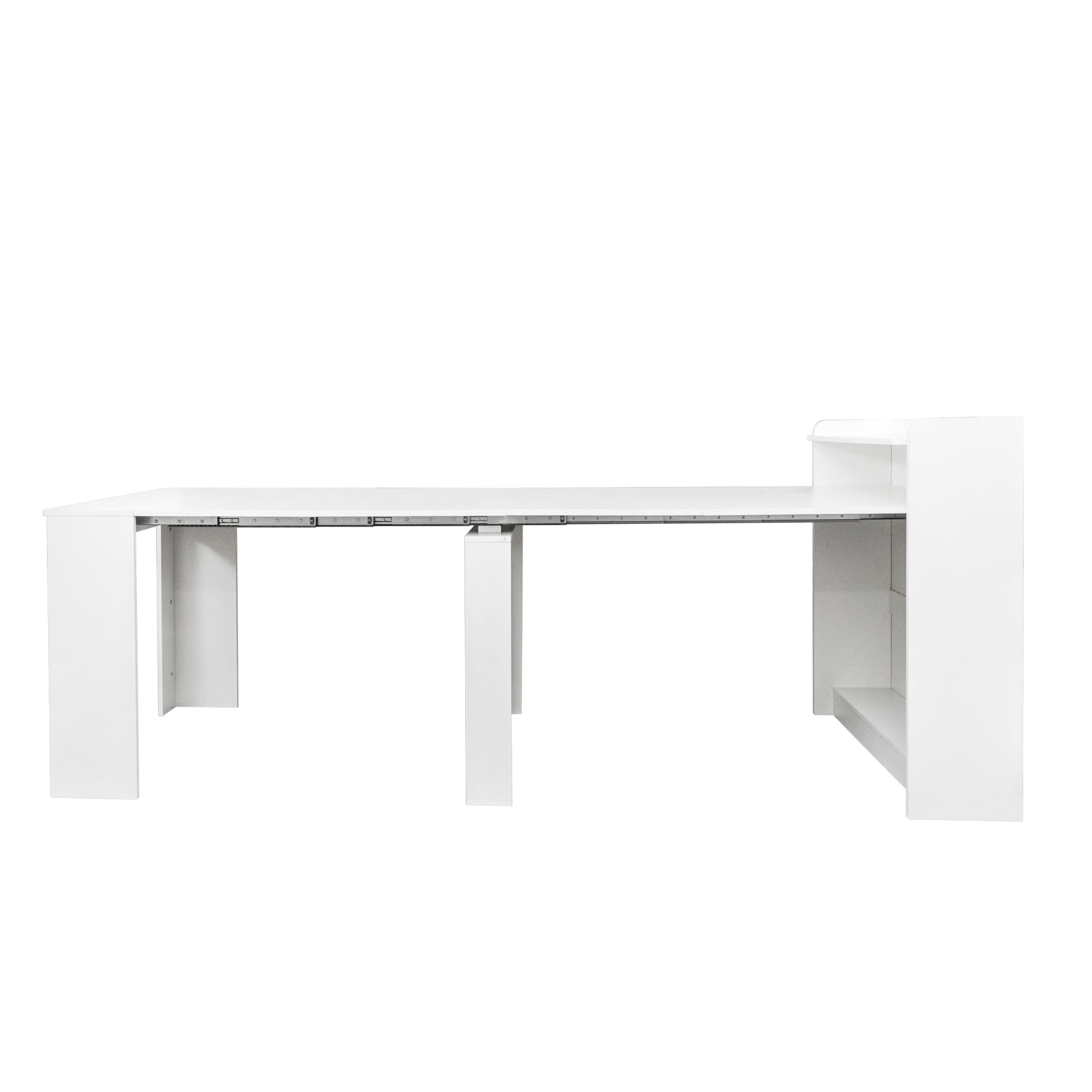 Extendable Dining Table with Storage, White