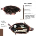 thumbnail image 6 of KL928 Leather Crossbody Bag with Adjustable Strap Multi-Pockets Shoulder bag for Everyday Use,Dark Blue Flowers, 6 of 7