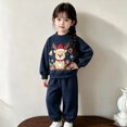thumbnail image 7 of Enjoytime Christmas Girls Outfits Print Long Sleeve Crewneck Sweatshirt with Pants 2 Piece Set Cute Holiday Kids Toddler Clothes, 7 of 7