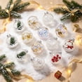 thumbnail image 5 of 12 Pack Pre-Filled Clear Christmas Ball Ornaments,2.4in Transparent Plastic Baubles with Pine Needle,Berry,Sequin & Silk Filler,Assorted Hanging Pendants for Xmas Tree &Home Party Decor, 5 of 9