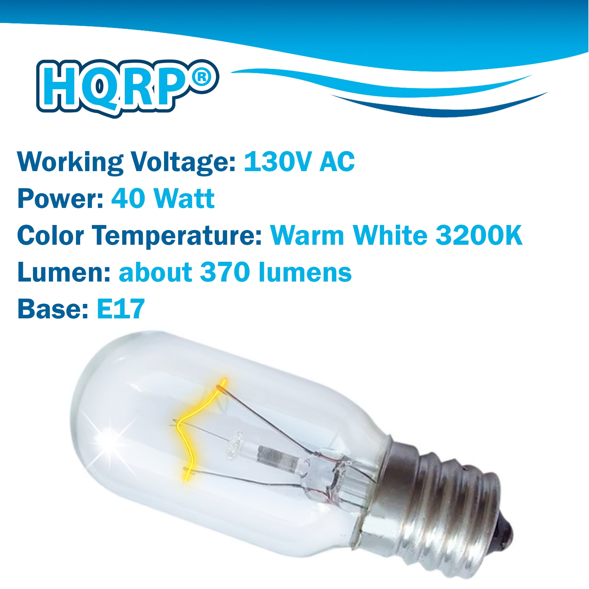 HQRP 8-Pack 40-Watt T8 40T8 Indicator Intermediate (E17) Base Tubular Incandescent Light Bulbs compatible with Microwave Oven