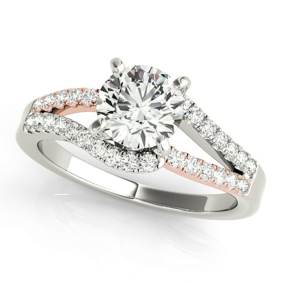 Aonejewelry 0.75 Carat Halo Two-Tone Diamond Engagement Ring In 14k Rose & White Gold