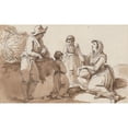 thumbnail image 2 of Carlo Labruzzi 14x11 Gold Ornate Wood Frame and Double Matted Museum Art Print Titled - Costumes Made in Rocca Di Papa (1793), 2 of 4