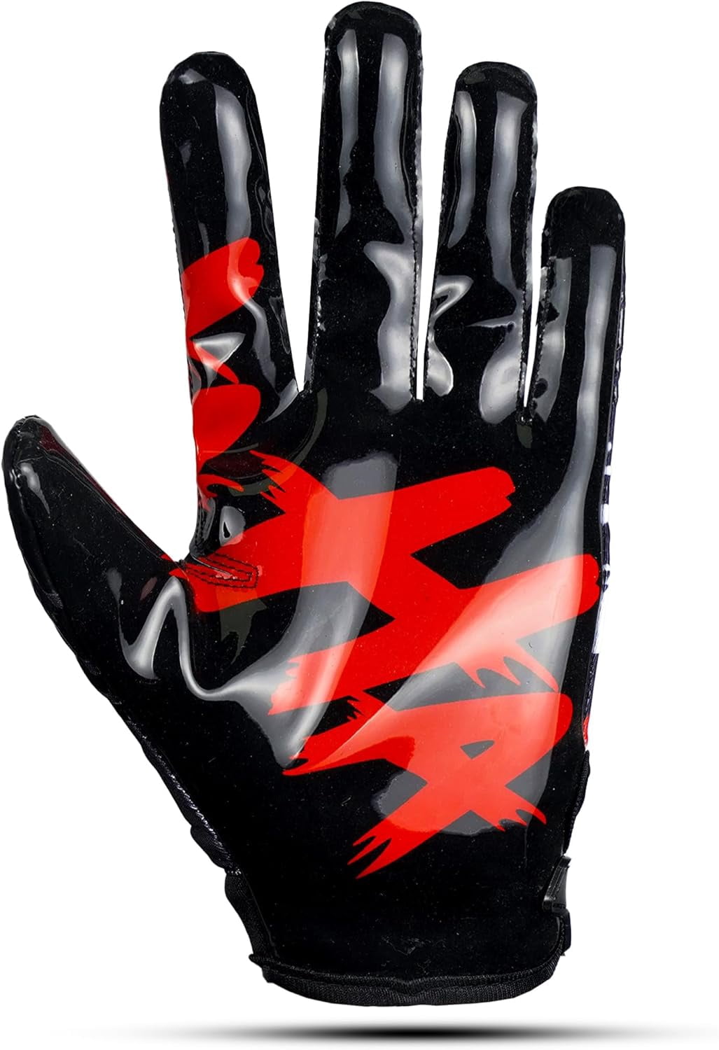 Lupine Evil 2.0 Youth Football Gloves, Extra Sticky Grip Receiver Gloves, Black, Youth M-L