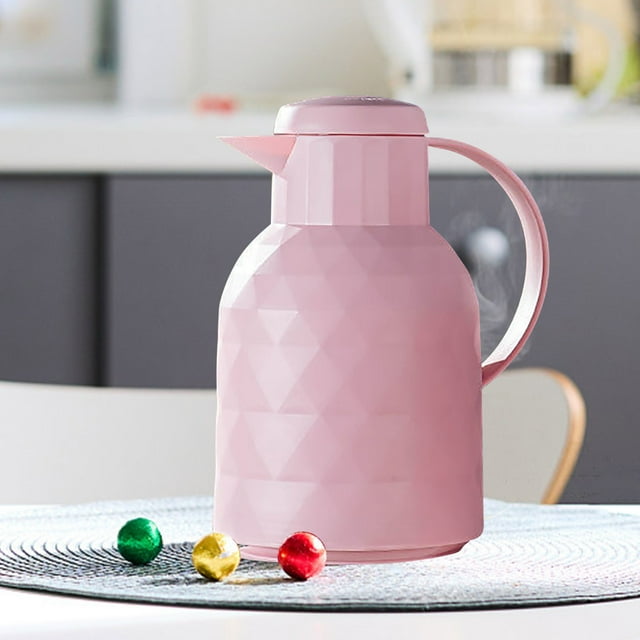 Meitianfacai Home Large Capacity Hot Kettle Office Portable Glass Insulated Pot Teapot Open Water Bottle, Pink