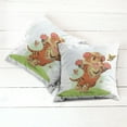 thumbnail image 2 of Ambesonne Cartoon Throw Pillow Cover 2 Pack, Cub with Butterflies, 24", Orange Cream Green, 2 of 6