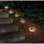 ART & ARTIFACT Sparkle Garden Stakes - Set of 5 Solar Firefly Lights, Outdoor Garden Decor, LED Lighted Lawn Decorations