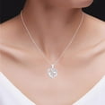 thumbnail image 5 of AFFY White Cubic Zirconia Mom Heart Pendant Necklace 14k White Gold over Silver, 5 of 5