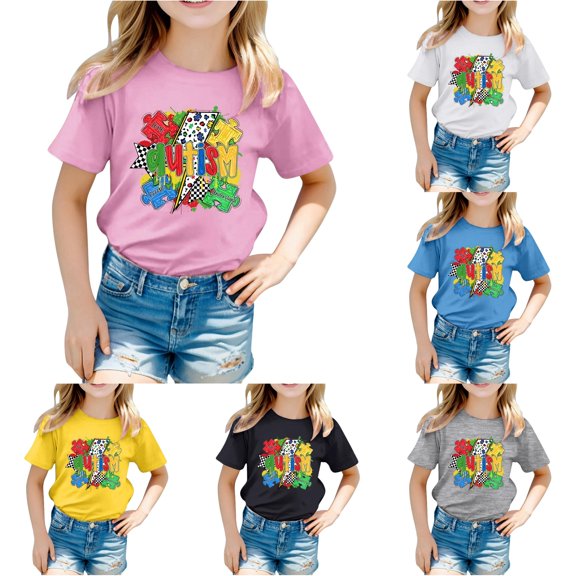 Toddler Girls Summer Cute Tops Graphic Print Short Sleeve Crewneck Tee Top Size 2-3T , Pink