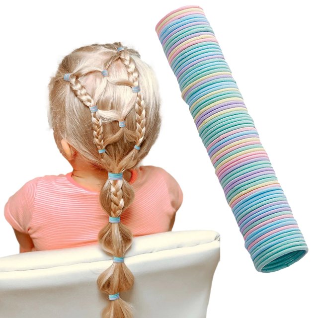 Élastiques pour Cheveux Sans Dommages, Doux, Sans Couture, Mini Attaches Queue de Cheval, Serre-Tête Doux pour Tout-Petit, Corde, Accessoires, Multipack