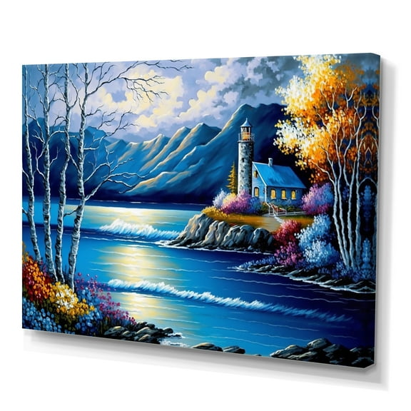 Designart Lakehouse On The Coast In Summer I Canvas Wall Art