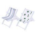 thumbnail image 1 of MasteelfCA 2 Pcs Mini Maison Chaises de Plage Miniature Chaise Longue Table Pliante Ornement, 1 of 7