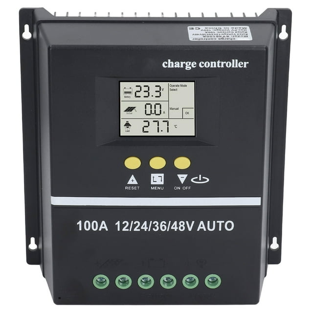 Contrôleur de Panneau Solaire, 12V 24V 36V 48V Adaptatif Rétro-Éclairé LCD Contrôleur Solaire Multifonctions pour Station de Base