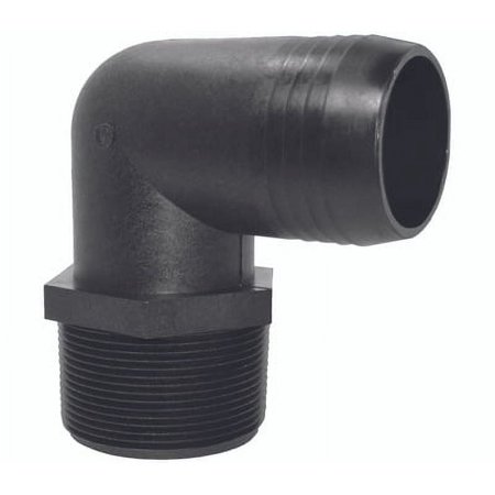 Green Leaf EL 3812 P El3812p Hose to Pipe Elbow, Polypropylene, Black (Case of 5)