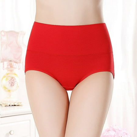 GZWYHT Hipster Panties Clearance Cotton Underwear Women High Waist Tummy Control Panties Underwear Shapewear Brief Panties High Waisted Underwear Womens Underwear Seamless Underwear Red L