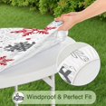 thumbnail image 5 of White Christmas Snowflake Pattern Round Fitted Tablecloth with Elastic Edge,Dining Table Cover Waterproof,Outdoor Round Tablecloth for Camping,Dining,Indoor and Outdoor, 5 of 7