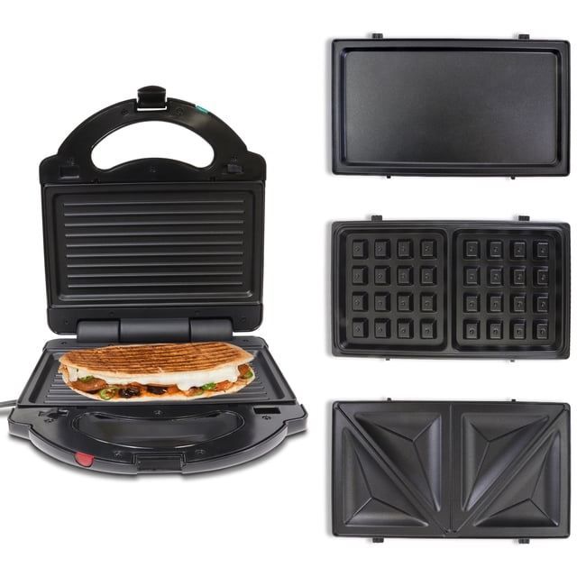 Total Chef Grille-Pain Gaufrier 4-en-1 Presse à Sandwich Plaque de Cuisson Ouverte