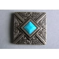 thumbnail image 2 of 32 Hilason 1.25" Antique Silver Turquoise Square Concho Saddle Headstall, 2 of 4