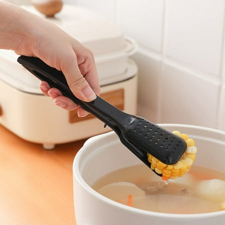 

Riguas Anti-scalding 2 in 1 Food Tong Non-slip Comfortable Grip Detachable Kitchen Utensil Heat Resistant Long Handle Bread Clip
