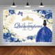 thumbnail image 3 of Fondo de quinceañera para el 15.º cumpleaños de una dulce niña, fiesta de mis quince años, corona floral con purpurina real, pancarta de mariposas, fondo para fotografía, accesorios para fotos, 3 of 4
