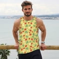 thumbnail image 6 of Gukieu Floral Strawberr Print Men's Quick Dry Fitness Vest, Round Neck Sleeveless Fitness Bodybuilding Top-XX-Large, 6 of 7