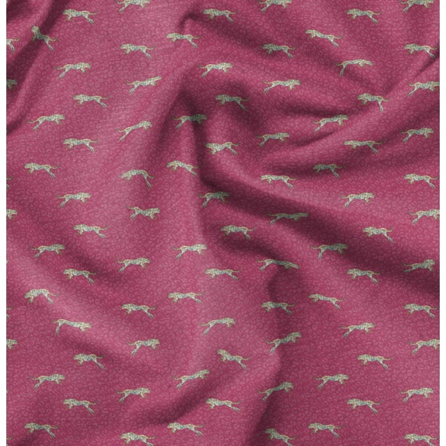 Soimoi Tissu Georgette Poly Rose Imprimé Peau de Léopard par Yard 52 Pouces de Large