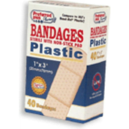 Bandages Adhesive Sterile with Non-Stick Pad 1 Inch X 3 Inches 40 ea