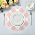 thumbnail image 5 of 15.4inch Round Placemats, DIY Printing Design, Suitable for Kitchen, Table Party Decoration Pink Gingham Pattern, 5 of 7