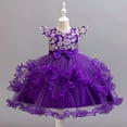 thumbnail image 3 of Girl Ruffle Tiered Tutu Gown Sleeveless Embroidery Lace Princess Dresses Party Ball Tulle Pageant Gowns for Wedding, Birthday, Size 2-10T, 3 of 4