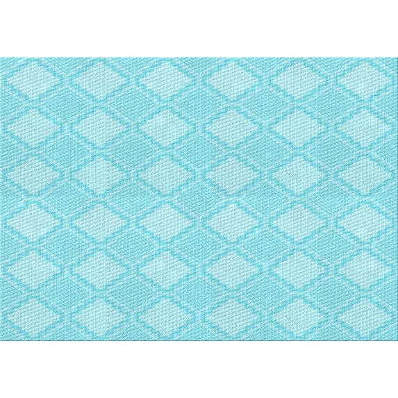 Ahgly Company Indoor Rectangle Patterned Blue Diamond Blue Area Rugs, 7' x 9'